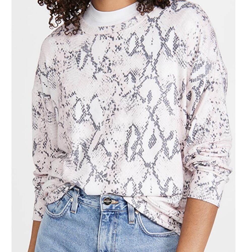 Sundry Python Snake Print Pullover Sweatshirt Pin… - image 4